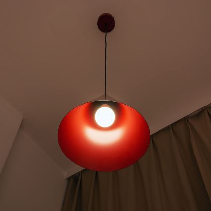 Luster na sajli ETNA II 1xE27/15W/230V, prečnik 25 cm, crvena