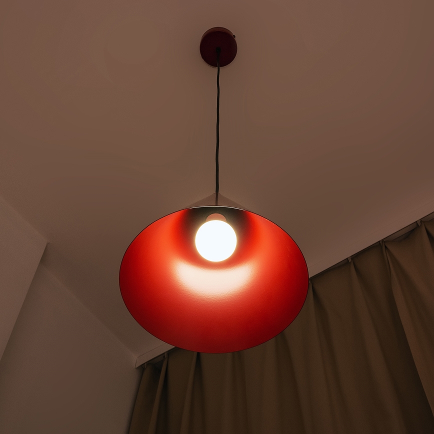 Luster na sajli ETNA II 1xE27/15W/230V, prečnik 25 cm, crvena
