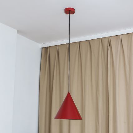 Luster na sajli ETNA II 1xE27/15W/230V, prečnik 25 cm, crvena
