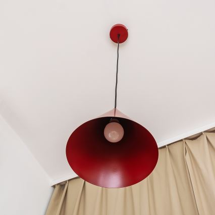 Luster na sajli ETNA II 1xE27/15W/230V, prečnik 25 cm, crvena
