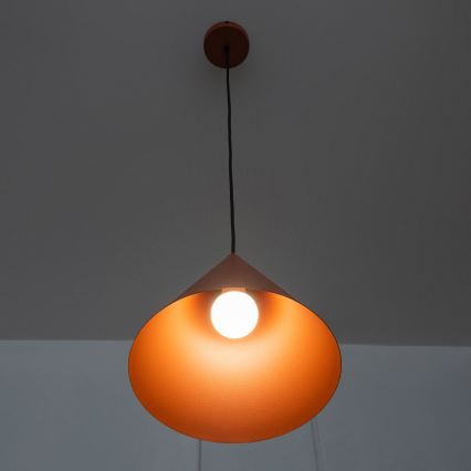 Luster na sajli ETNA II, 1xE27/15W/230V, prečnik 25 cm, narandžaste boje