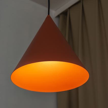 Luster na sajli ETNA II, 1xE27/15W/230V, prečnik 25 cm, narandžaste boje
