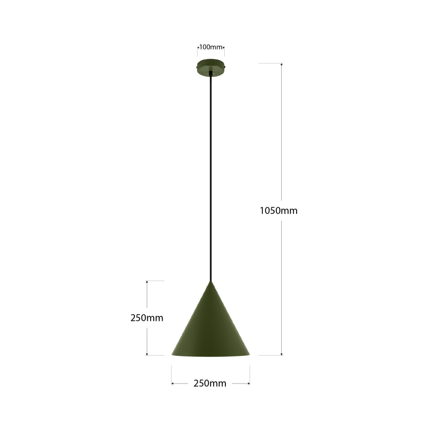 Luster na sajli ETNA II 1xE27/15W/230V, prečnik 25 cm, zelena