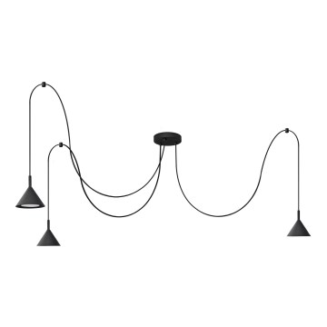 Luster na sajli ETNA LONG 3xGX53/10W/230V pauk crni