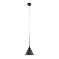 Luster na sajli FABO 1xE27/15W/230V prečnik 17 cm crna