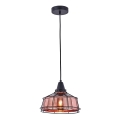 Luster na sajli FACTORY 1xE27/11W/230V roze zlato/crna