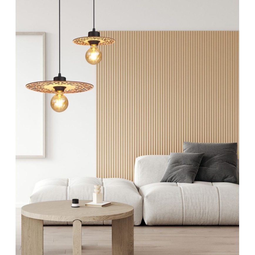 Luster na sajli FALCO 1xE27/60W/230V, prečnik 30 cm, bež