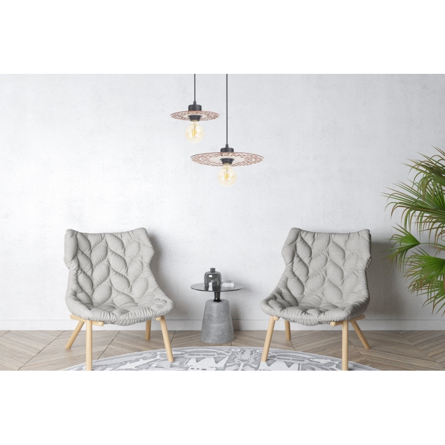 Luster na sajli FALCO 1xE27/60W/230V, prečnik 30 cm, bež