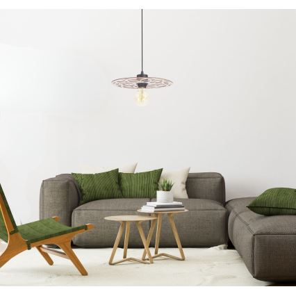 Luster na sajli FALCO 1xE27/60W/230V prečnik 30 cm bež