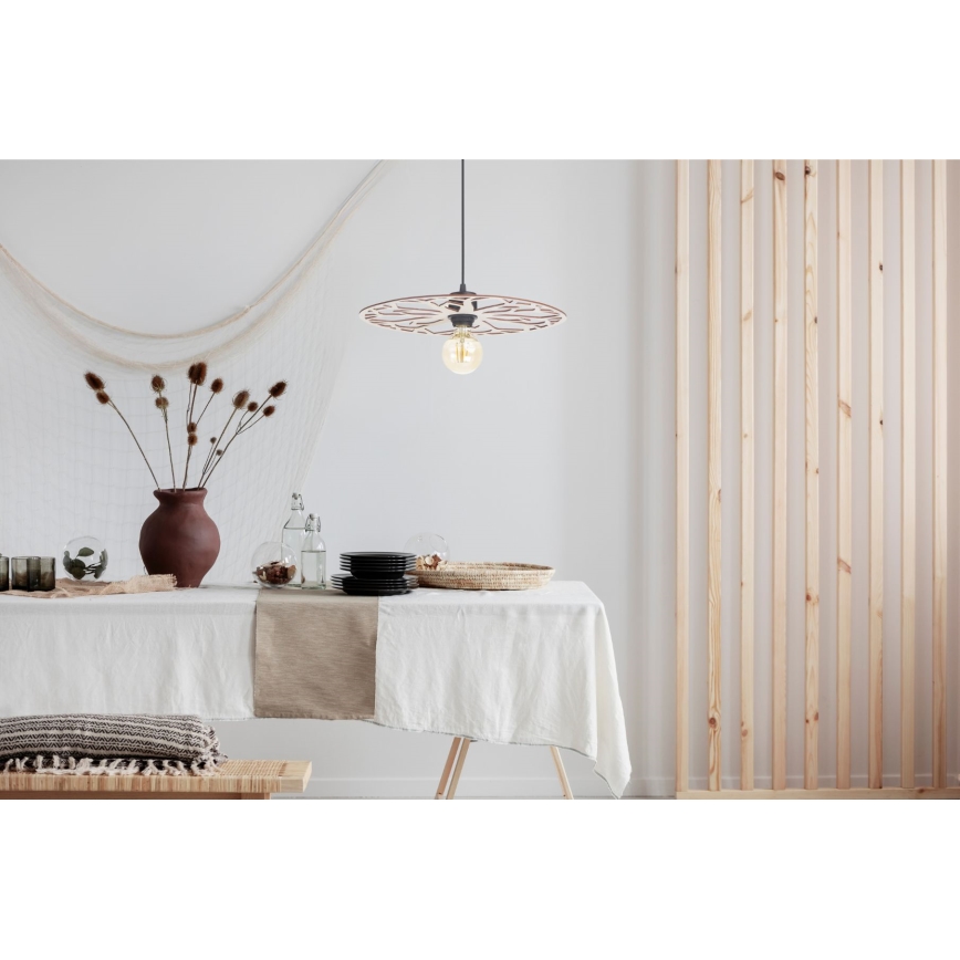 Luster na sajli FALCO 1xE27/60W/230V, prečnik 40 cm, bež