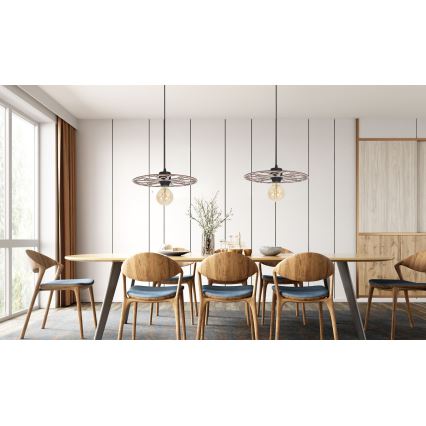 Luster na sajli FALCO 1xE27/60W/230V, prečnik 40 cm, bež