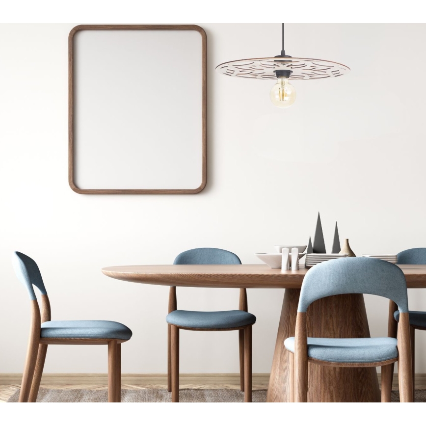 Luster na sajli FALCO 1xE27/60W/230V, prečnik 40 cm, bež
