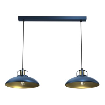 Luster na sajli FELIX 2xE27/60W/230V, plave boje