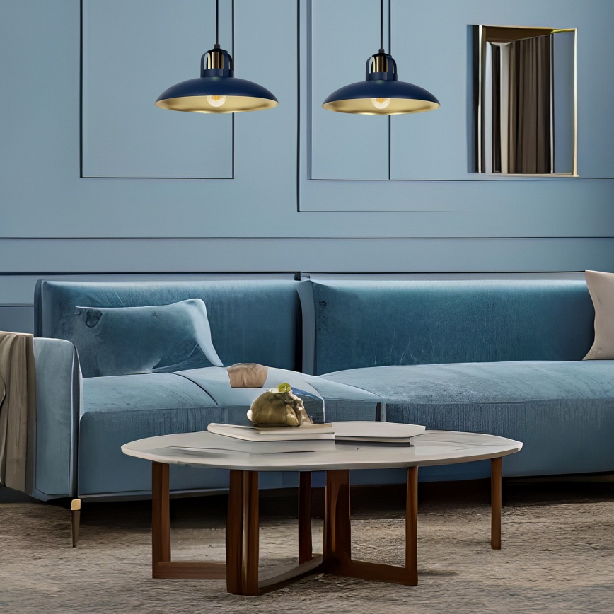 Luster na sajli FELIX 2xE27/60W/230V, plave boje