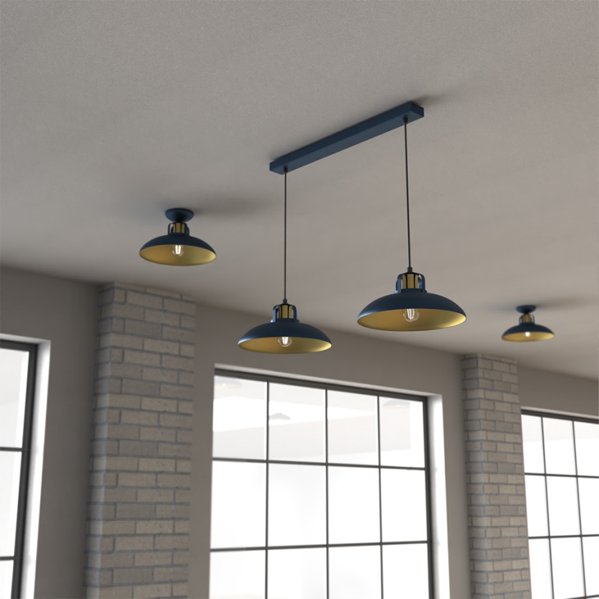 Luster na sajli FELIX 2xE27/60W/230V, plave boje