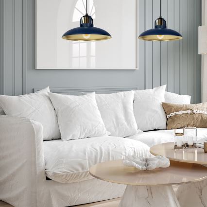 Luster na sajli FELIX 2xE27/60W/230V, plave boje