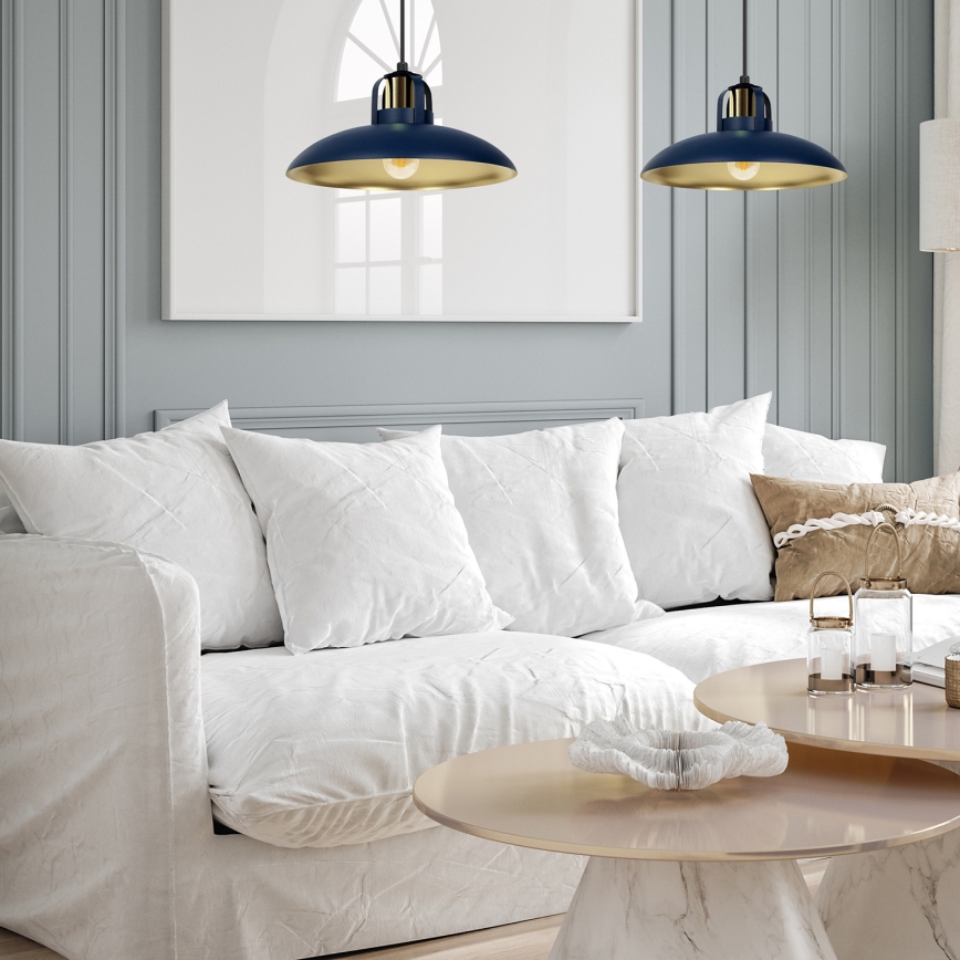 Luster na sajli FELIX 2xE27/60W/230V, plave boje