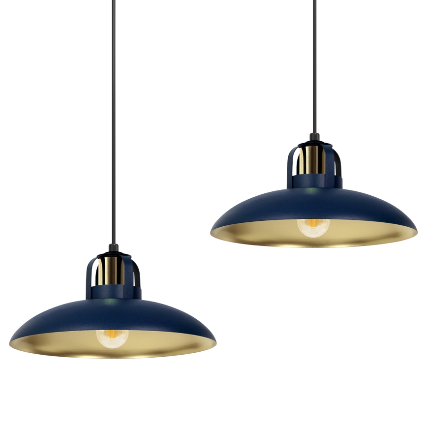 Luster na sajli FELIX 2xE27/60W/230V, plave boje