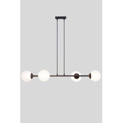 Luster na sajli FIRA 4xE27/60W/230V crni
