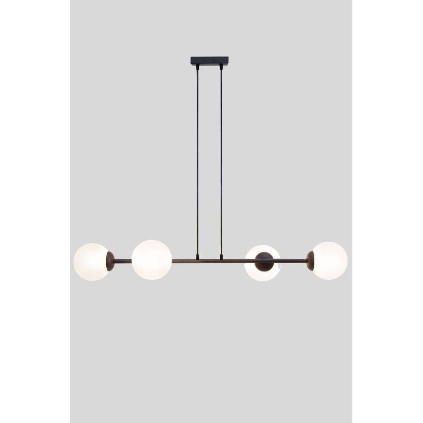 Luster na sajli FIRA 4xE27/60W/230V crni
