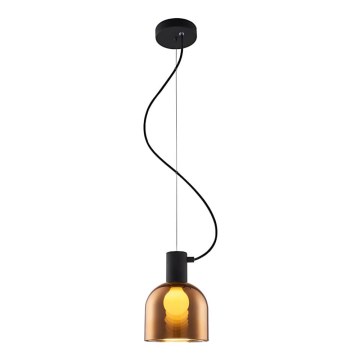 Luster na sajli FIRE 1xE27/9W/230V braon/crna