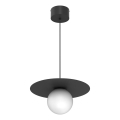 Luster na sajli FLAT 1xE27/15W/230V crne boje