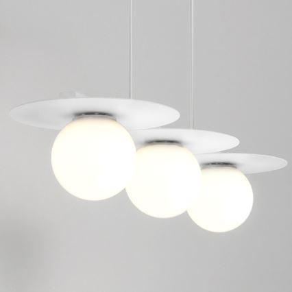 Luster na sajli FLAT 3xE27/15W/230V bela