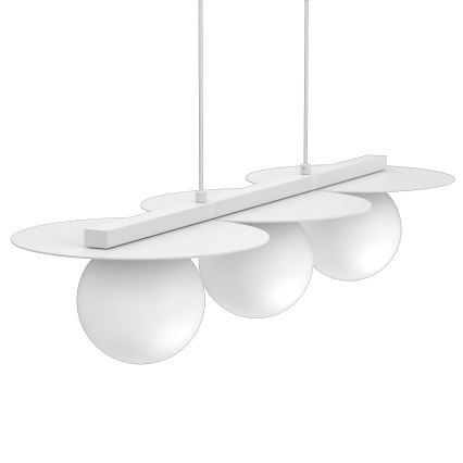 Luster na sajli FLAT 3xE27/15W/230V bela