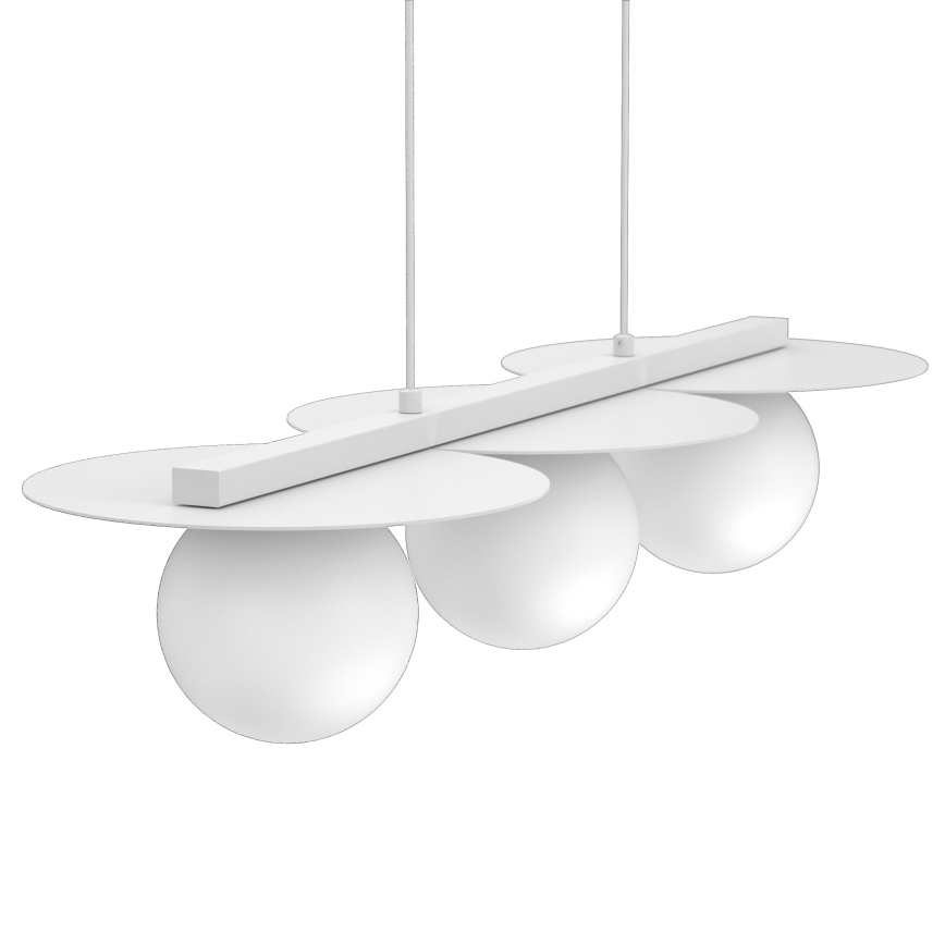 Luster na sajli FLAT 3xE27/15W/230V bela