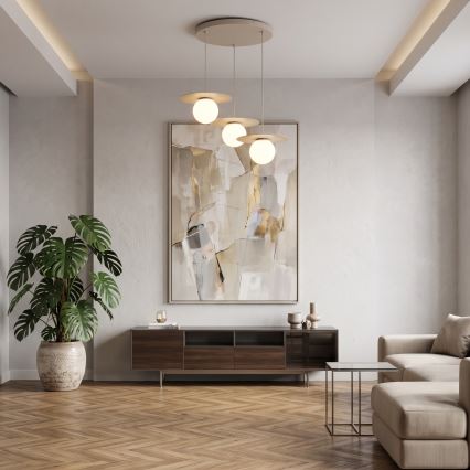 Luster na sajli FLAT 3xE27/15W/230V bež