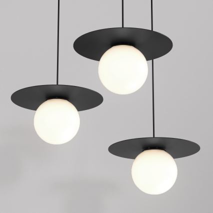 Luster na sajli FLAT 3xE27/15W/230V crni