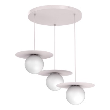 Luster na sajli FLAT 3xE27/15W/230V krem boje