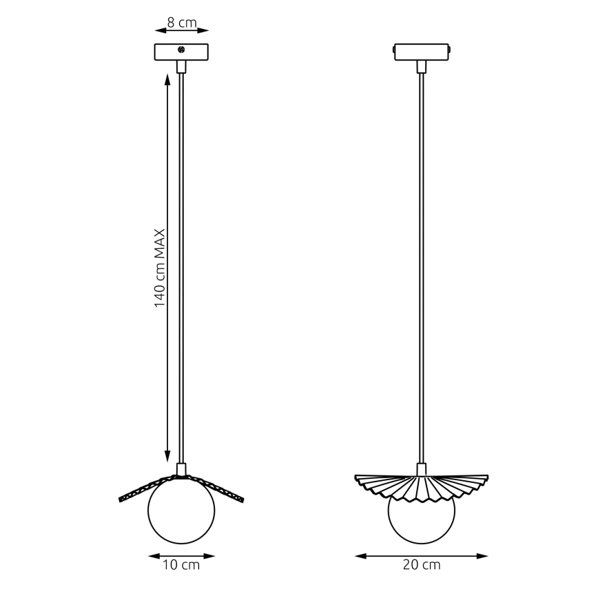 Luster na sajli FLORA 1xG9/8W/230V crvena