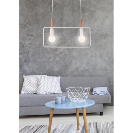 Luster na sajli FRAME 2xE27/60W/230V beli