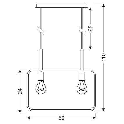 Luster na sajli FRAME 2xE27/60W/230V beli