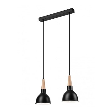 Luster na sajli FRANCESCA 2xE27/60W/230V crna/buk