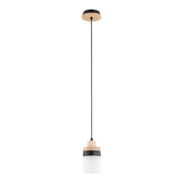 Luster na sajli FRONY 1xE27/15W/230V crna/bež