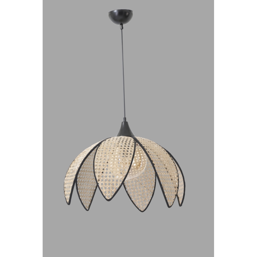 Luster na sajli FUME 1xE27/40W/230V, prečnik 40 cm, crna/bež