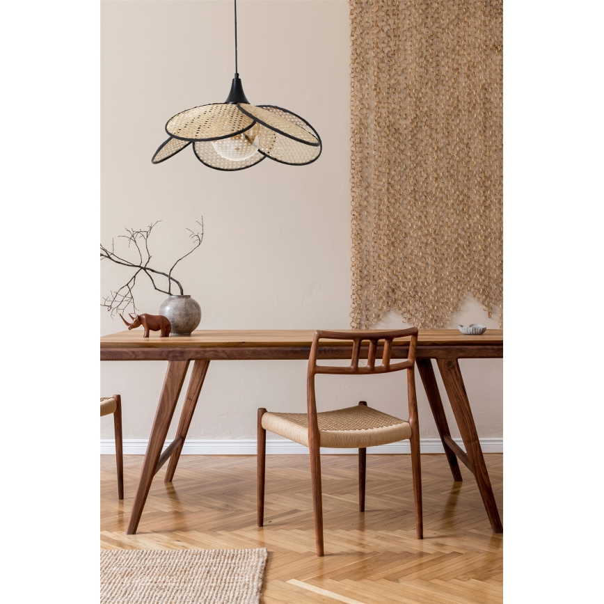 Luster na sajli FUME 1xE27/40W/230V prečnik 45 cm crna/bež