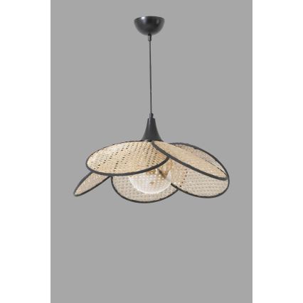 Luster na sajli FUME 1xE27/40W/230V prečnik 45 cm crna/bež