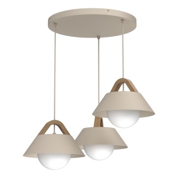 Luster na sajli FUNDA 3xE27/15W/230V bež