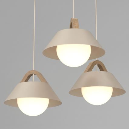 Luster na sajli FUNDA 3xE27/15W/230V bež