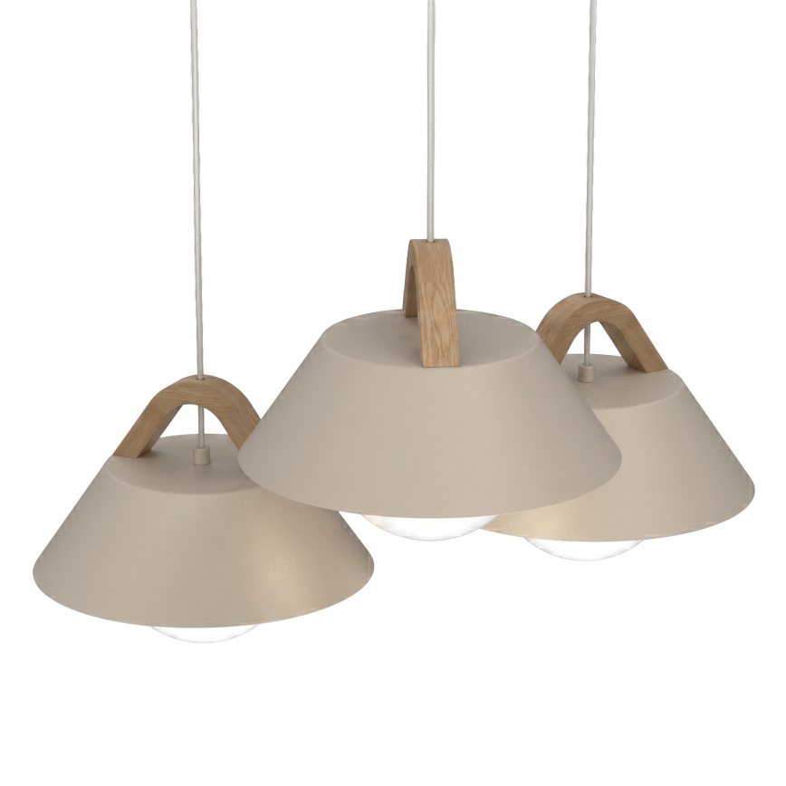 Luster na sajli FUNDA 3xE27/15W/230V bež