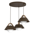 Luster na sajli FUNDA 3xE27/15W/230V braon