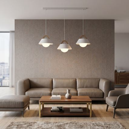 Luster na sajli FUNDA 3xE27/15W/230V krem boje