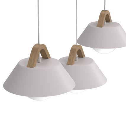 Luster na sajli FUNDA 3xE27/15W/230V krem boje
