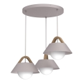 Luster na sajli FUNDA 3xE27/15W/230V krem boje