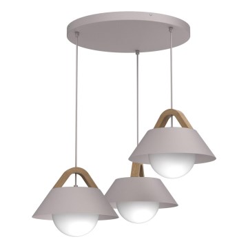 Luster na sajli FUNDA 3xE27/15W/230V krem boje