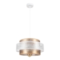 Luster na sajli GABI 1xE27/60W/230V zlatna/bela prečnik 40 cm