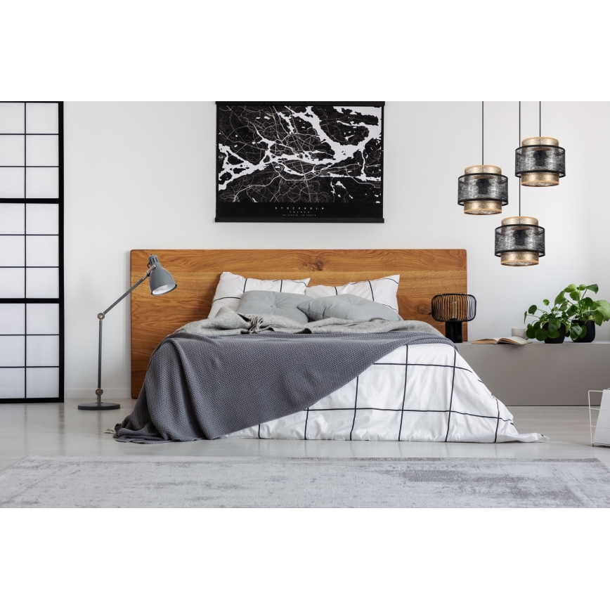 Luster na sajli GABI 3xE27/60W/230V u zlatnoj i crnoj boji prečnik 45 cm